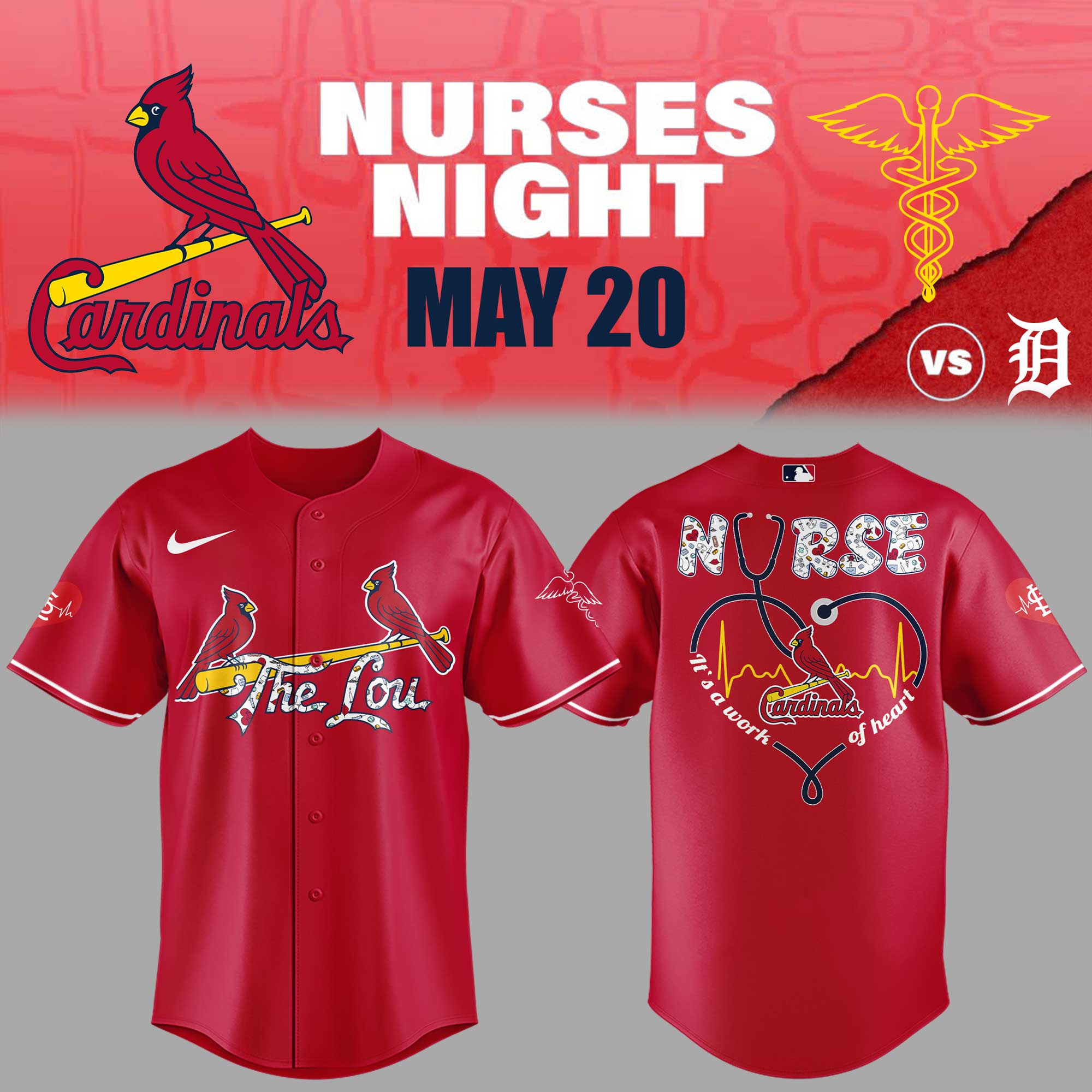 St. Louis Cardinals Baseball Nurses Night Jersey Baseball Fan Presents