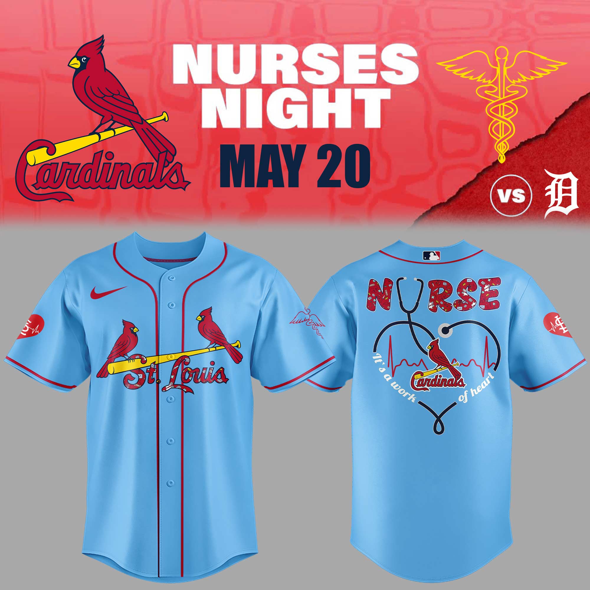 St. Louis Cardinals Baseball Nurses Night Jersey Gift For Baseball Lover