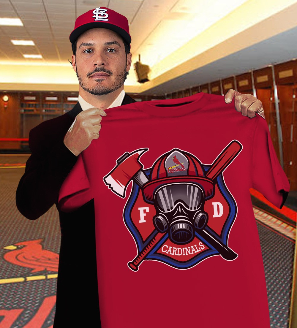 St. Louis Cardinals Firefighter Fire Dept Shirt Honor Firefighter Night Baseball Fan Gifts