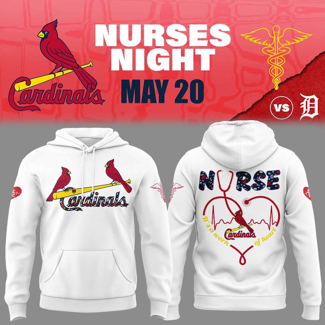 St. Louis Cardinals NURSES NIGHT Hoodie Honor Nurses Cardinals Baseball Gifts For Fans