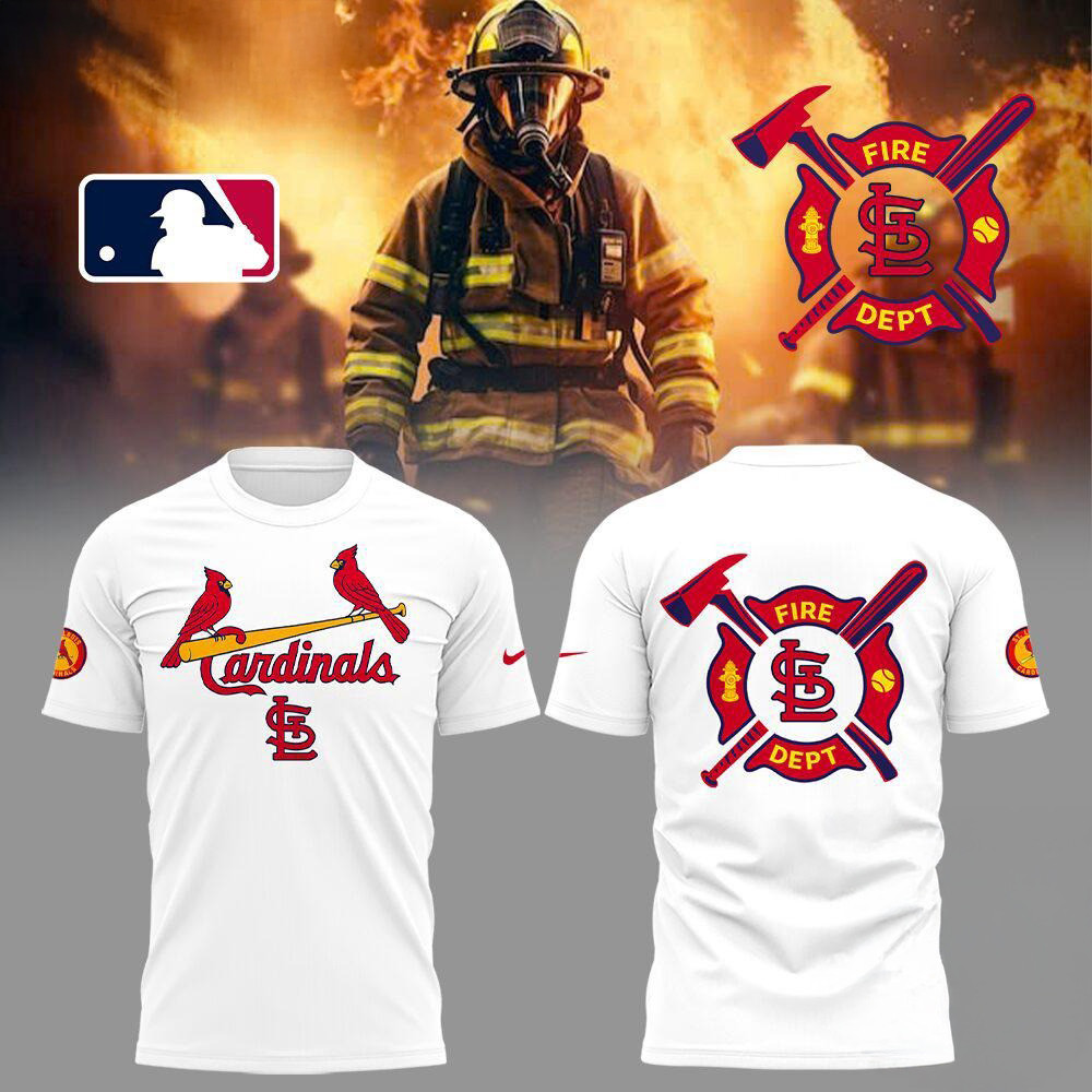 St. Louis Cardinals x Firefighter Appreciation Night 2025 White Shirt Basketball Lovers Gifts