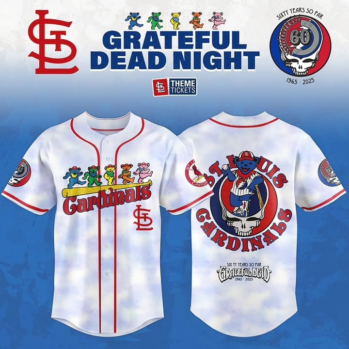 St. Louis Cardinals X Grateful Again Jerseys 2025 Grateful Dead Fan Merch Gifts For Him