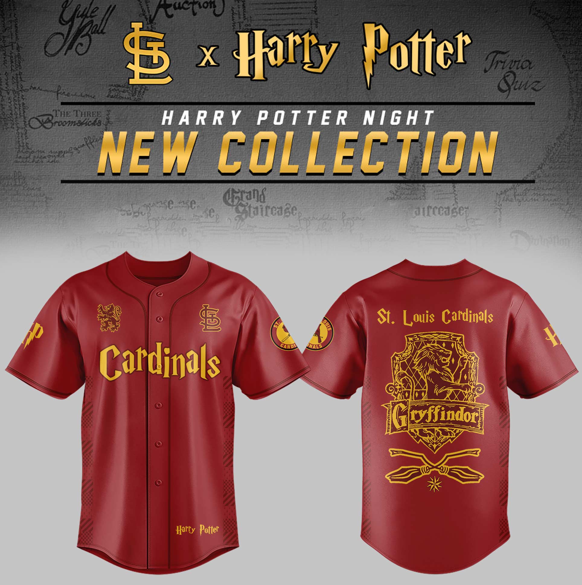 St. Louis Cardinals x Harry Potter Night Gryffindor House Jersey Baseball Father's Day Gifts