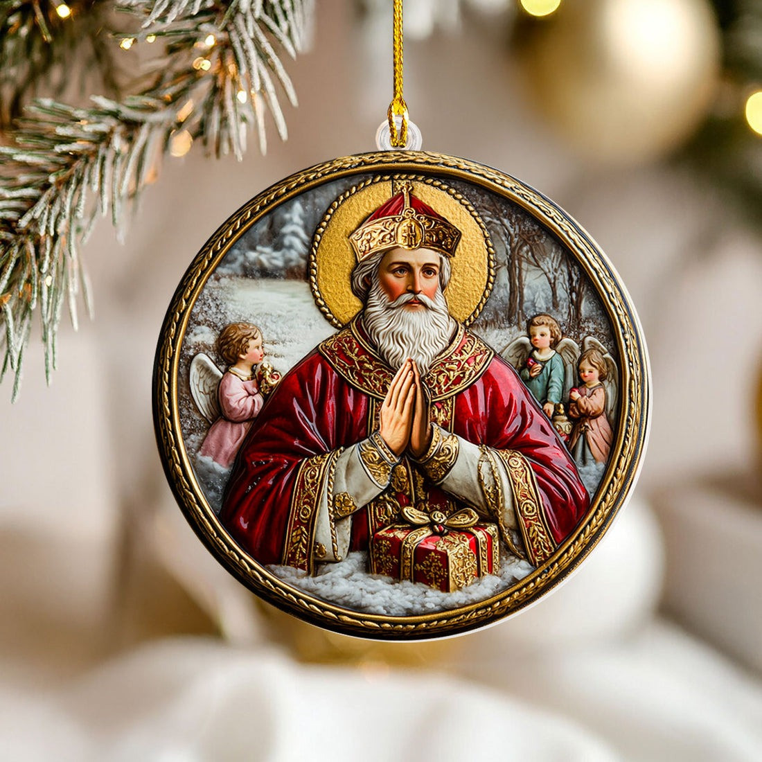 St. Nicholas Blessings Christmas Ornament Faith Based Ornaments Gifts For Xmas Holiday