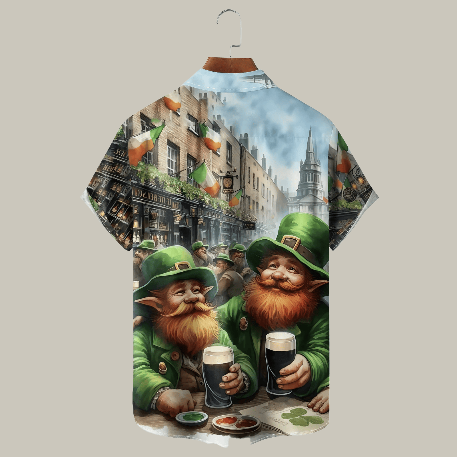 St. Patrick's Day Funny Gnome Beer Hawaiian Golf Shirt Best Golf Clothes Father Gift