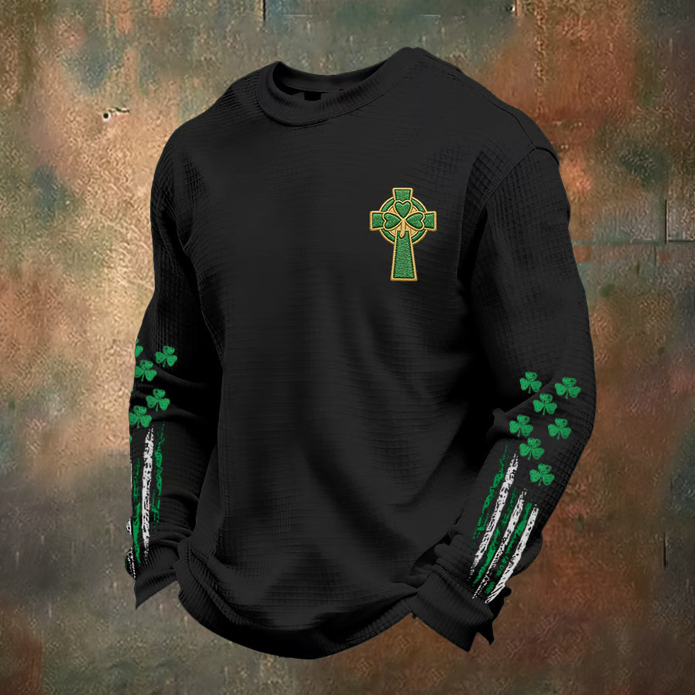 St. Patrick's Day Shamrocks Design Long Sleeve Shirt St Patrick's Day Clothing Cool Gift Idea