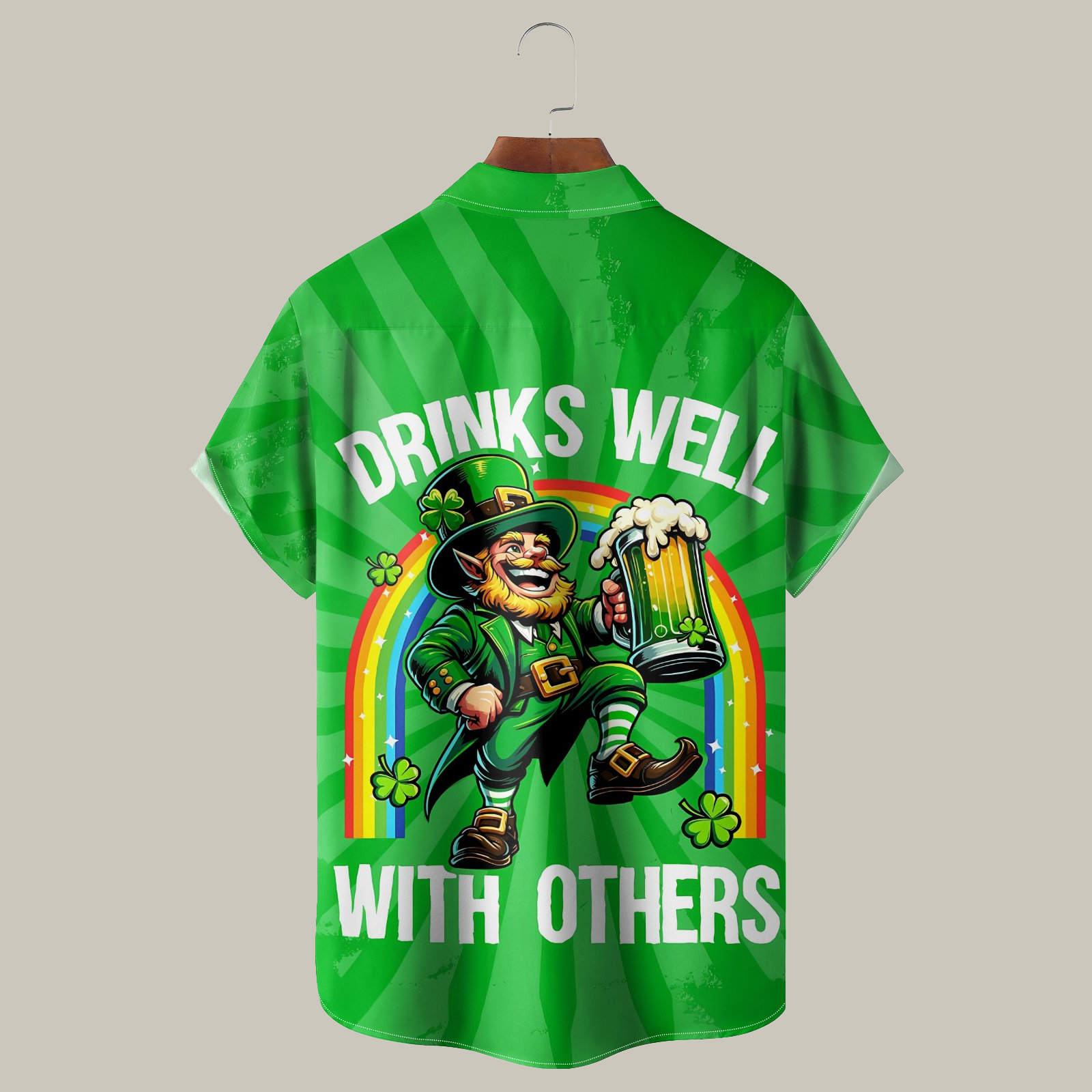 St. Patrick's Dwarf Beer Hawaiian Golf Shirt Best Golf Attire Present For Husband