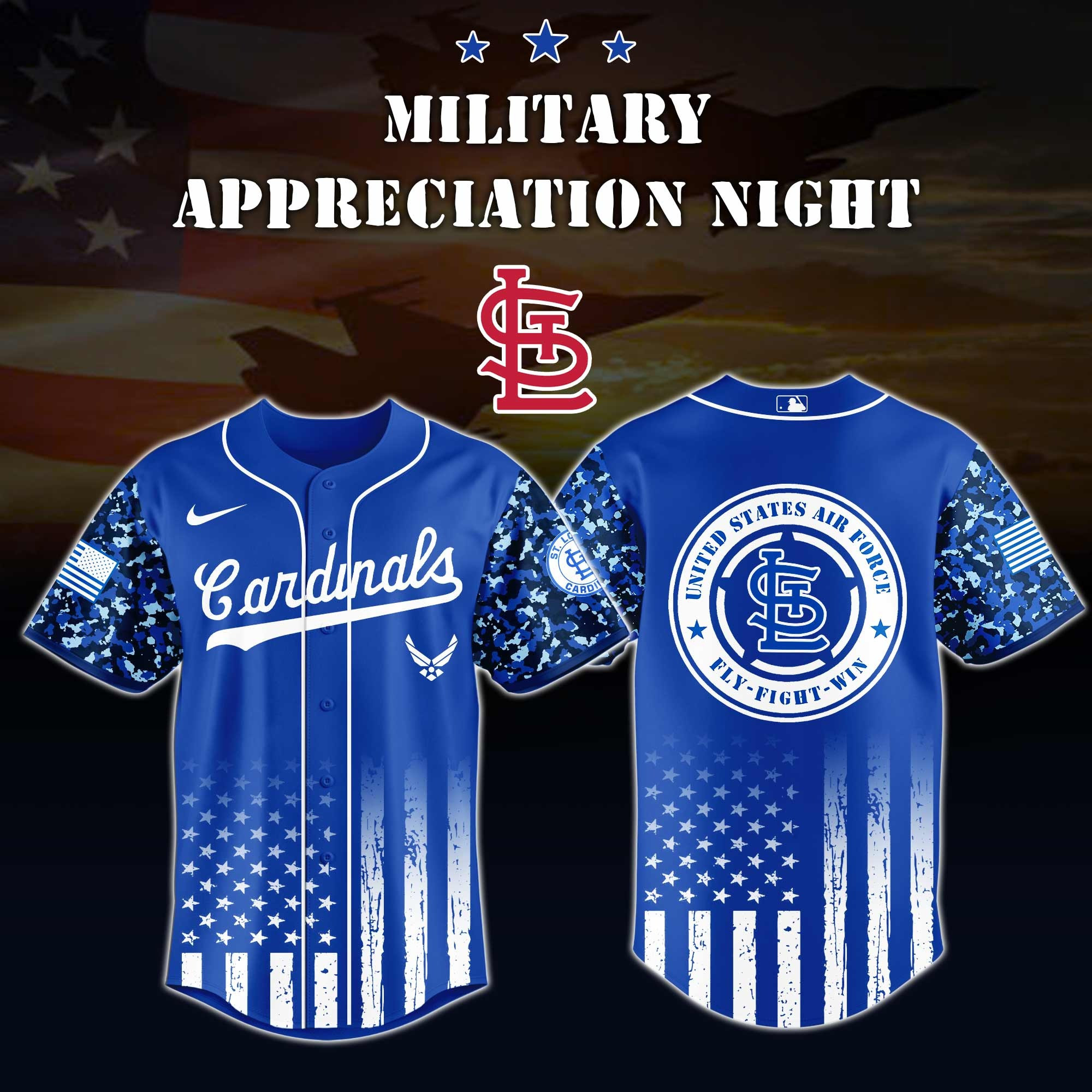 St.Louis Cardinals MLB x Air Force Military Appreciation Night Jersey Editions Limited St.Louis Cardinals Merch