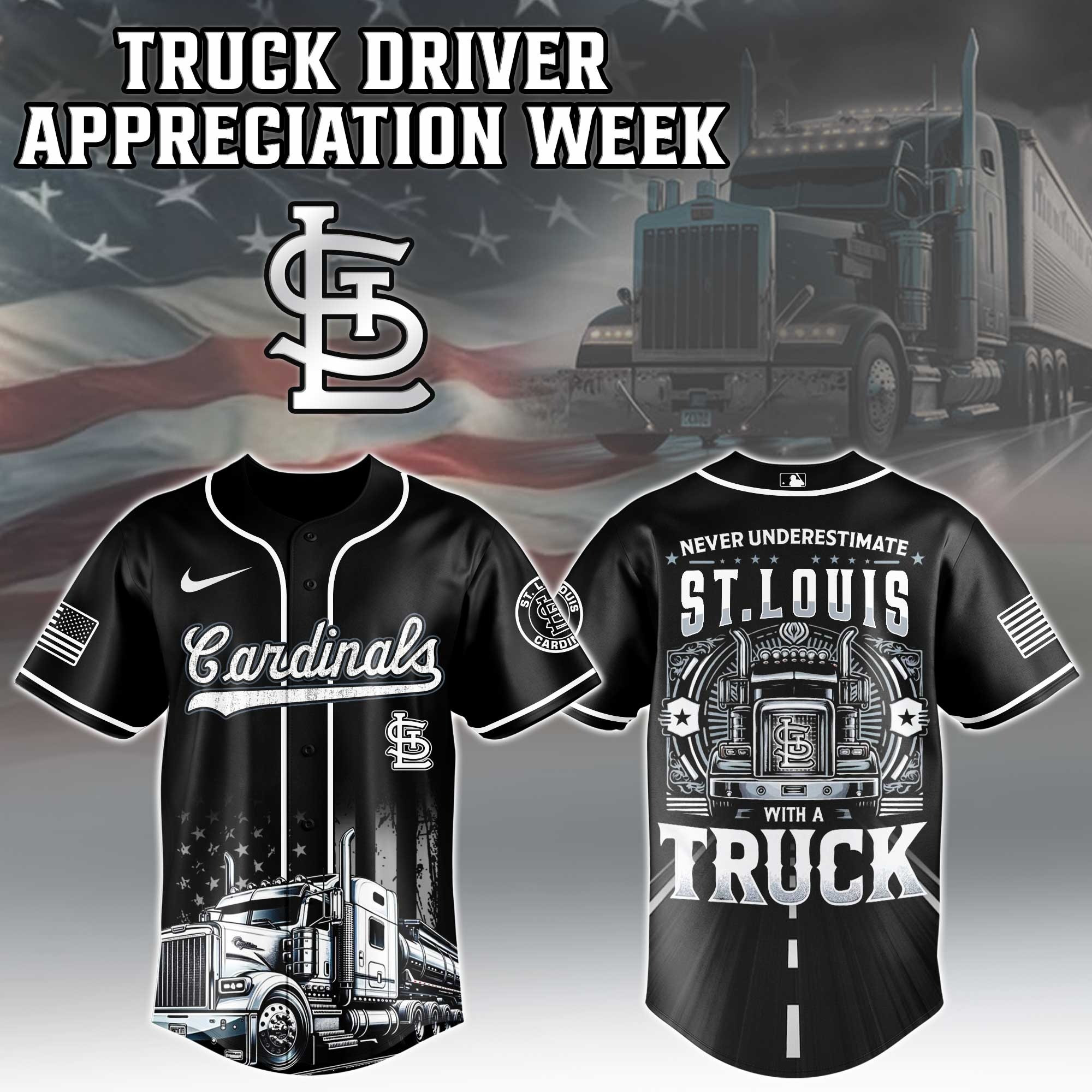 St.Louis Cardinals MLB X Nation Truck Driver Appreciation Week Jersey Baseball Enthusiast Gifts