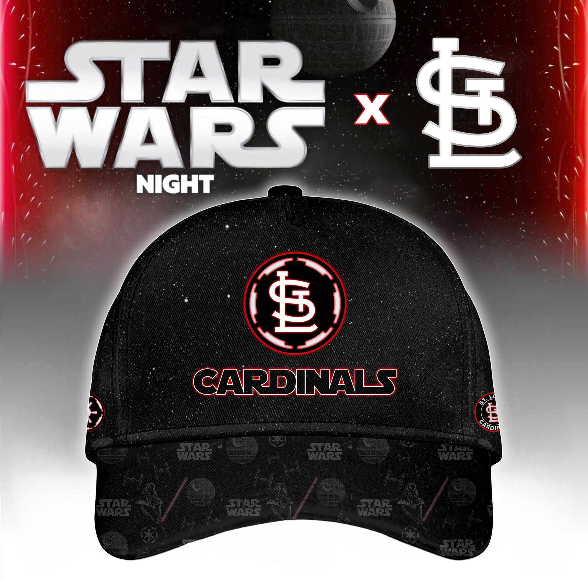 St.Louis Cardinals MLB x Star War Night Special Edition Hat 2025 Cool Gifts For Baseball Lovers