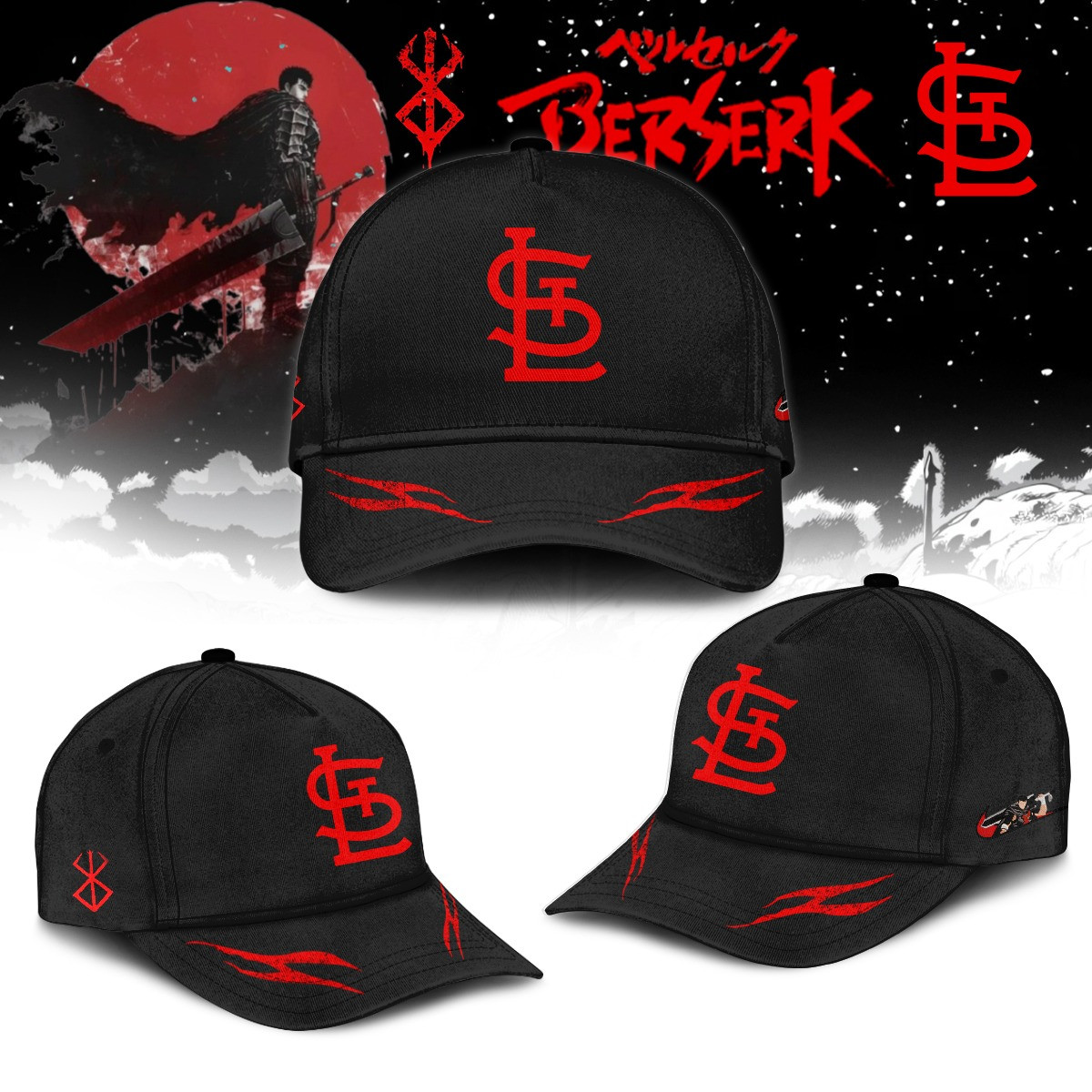 St.Louis Cardinals x Berserk Limited Edition Hat Best Gifts For Baseball Fans