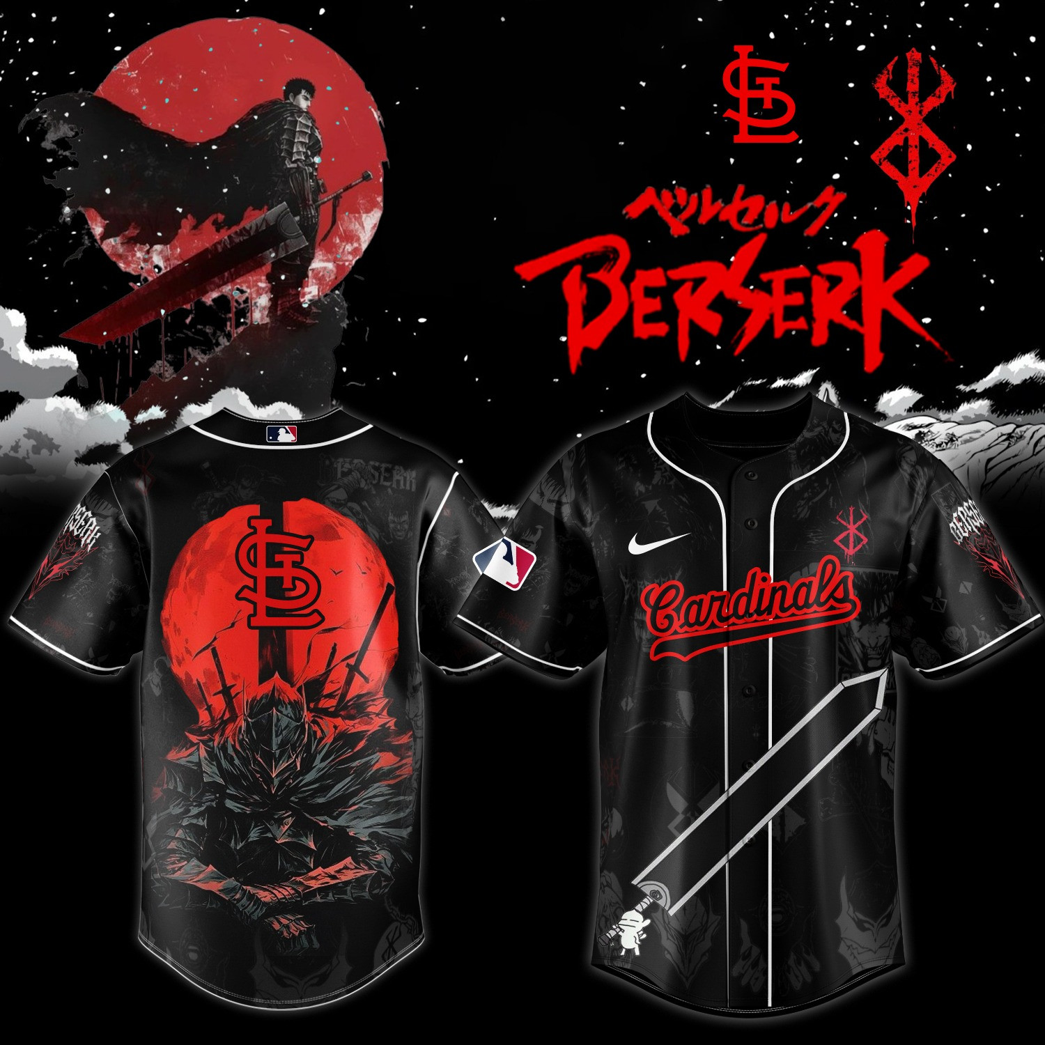 St.Louis Cardinals x Berserk Limited Edition Jersey 2025 Best Gifts For Baseball Fans