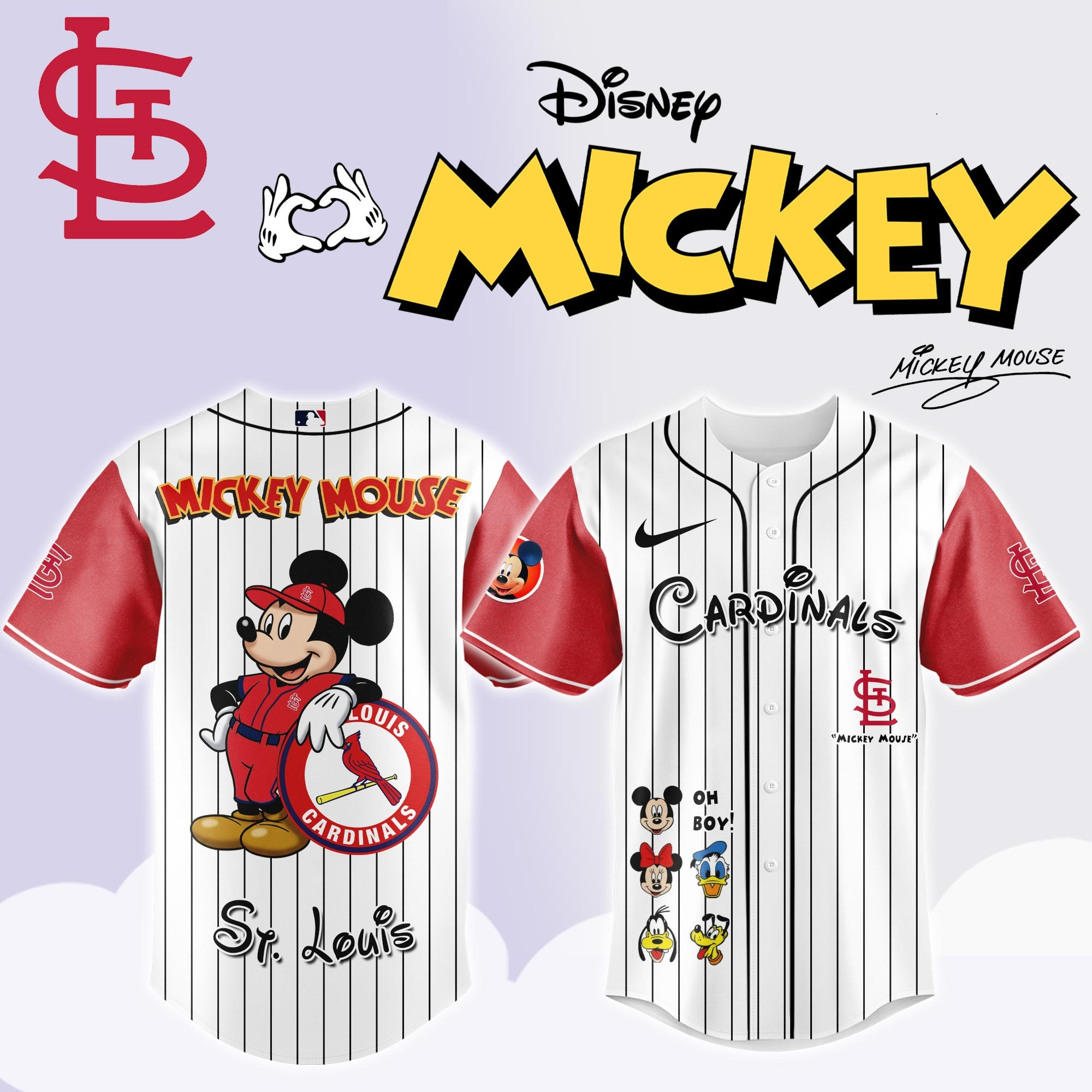 St.Louis Cardinals x Mickey Mouse Game Night Jersey Unique Gifts For Baseball Fans