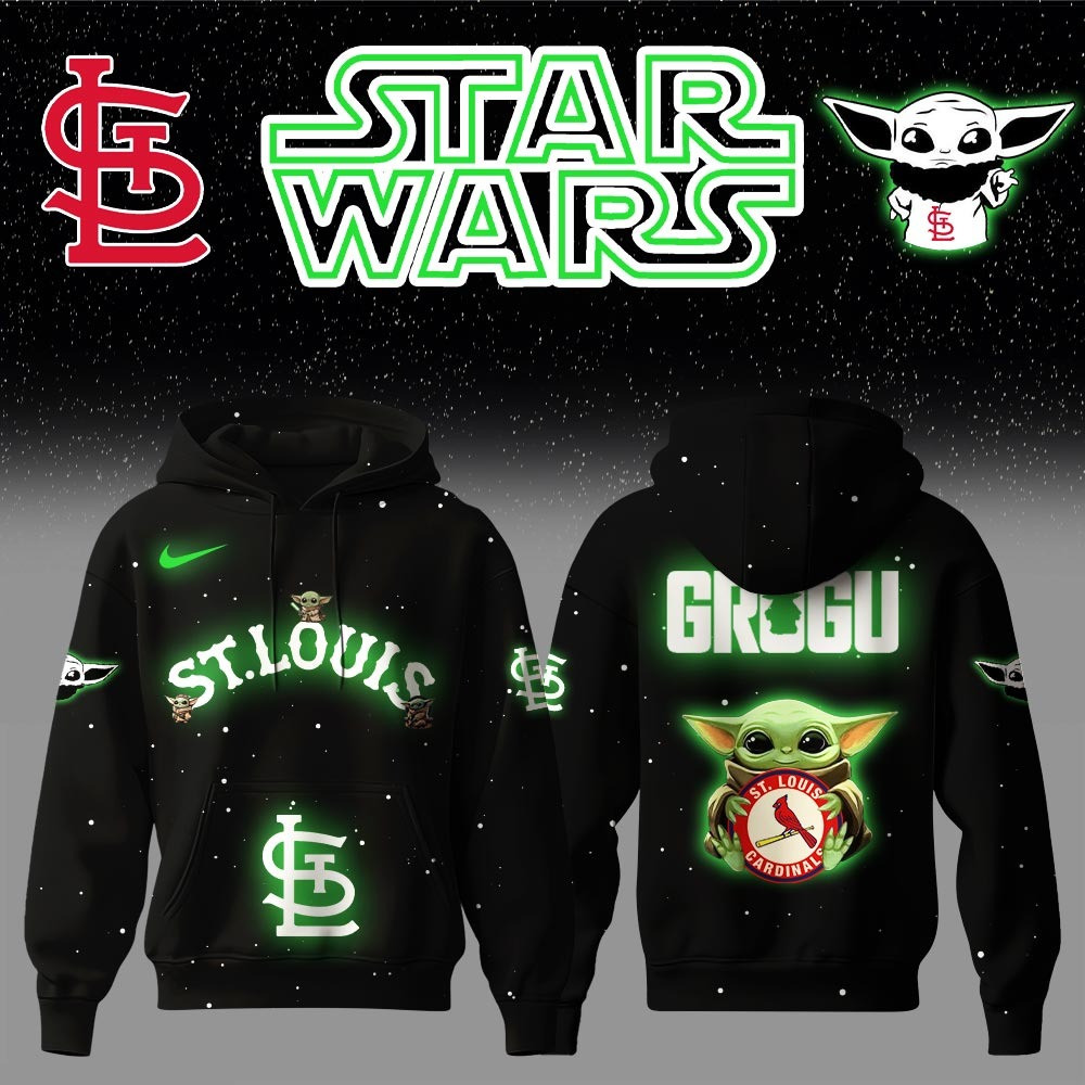 St.Louis Cardinals x Stars Wars Baby Yoda Game Night Hoodie Presents For Baseball Lovers