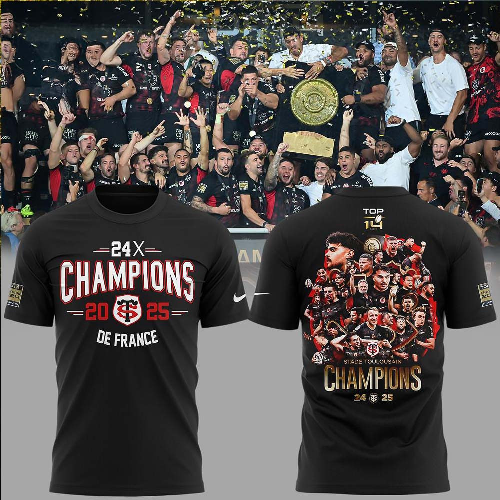 Stade Toulousain TOP 14 Rugby 2025 Champions Limited Edition T-Shirt Gifts For Dad