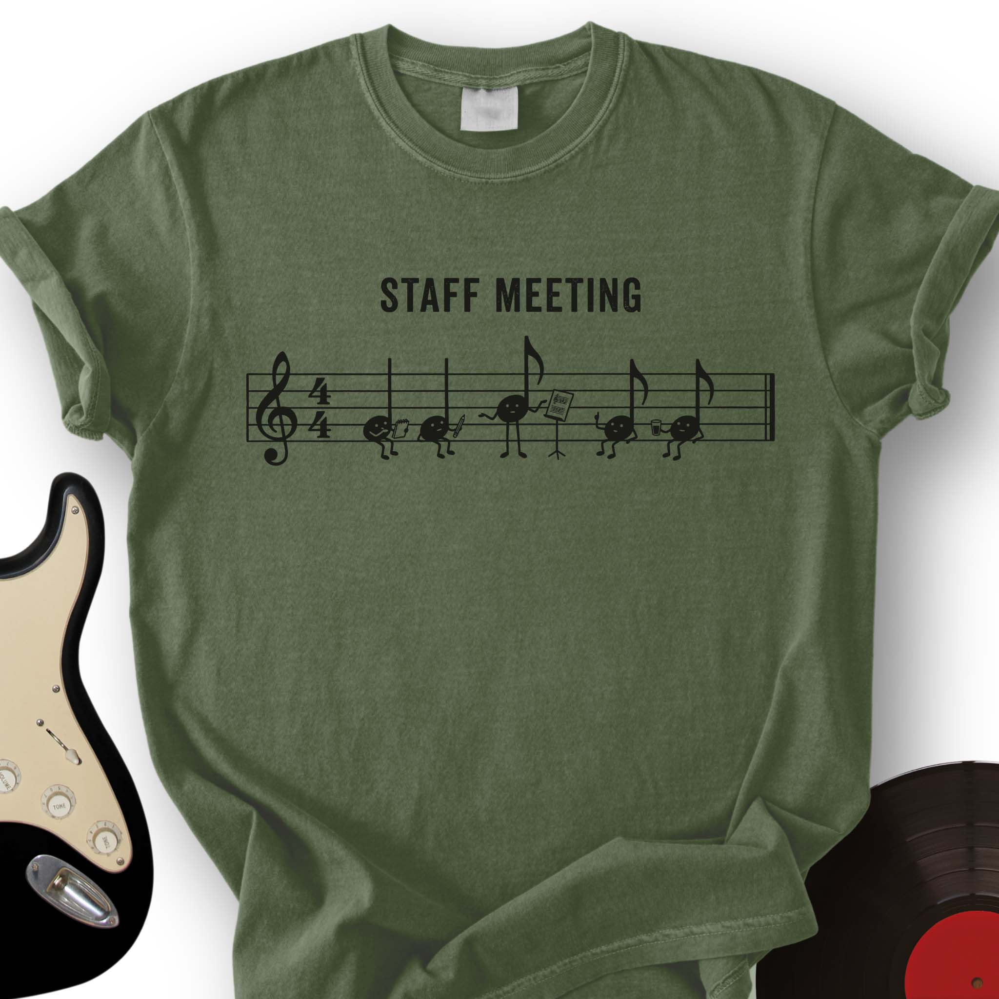 Staff Meeting T-Shirt Music Lover Sheet Music Graphic Tee Gift For Choir Directors