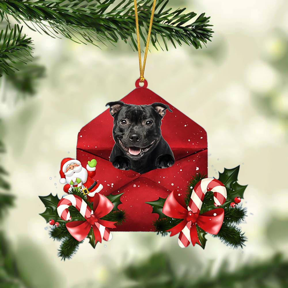 Staffordshire Bull Terrier Christmas Letter Shaped Ornament  Acrylic Dog Christmas Ornament Xmas Dog Gifts