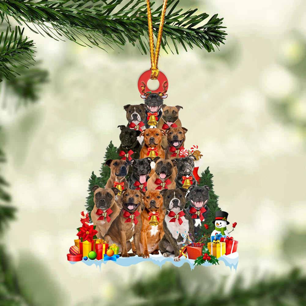 Staffordshire Bull Terrier Dog Christmas Tree Ornament Dog Gifts Acrylic Ornament Dog Gifts Acrylic Ornament