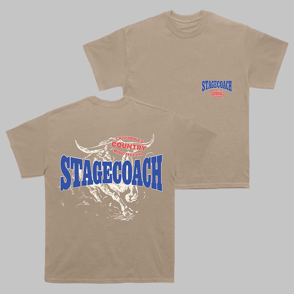 Stagecoach 2026 Festival Merch In Indio California By The Horns Sand T-Shirt Music Lover Gift