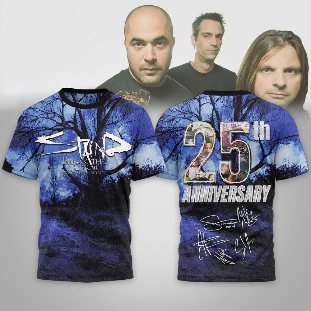 Staind 25th Anniversary Tour T-Shirt Staind Merch Gifts For Rock Band Fans