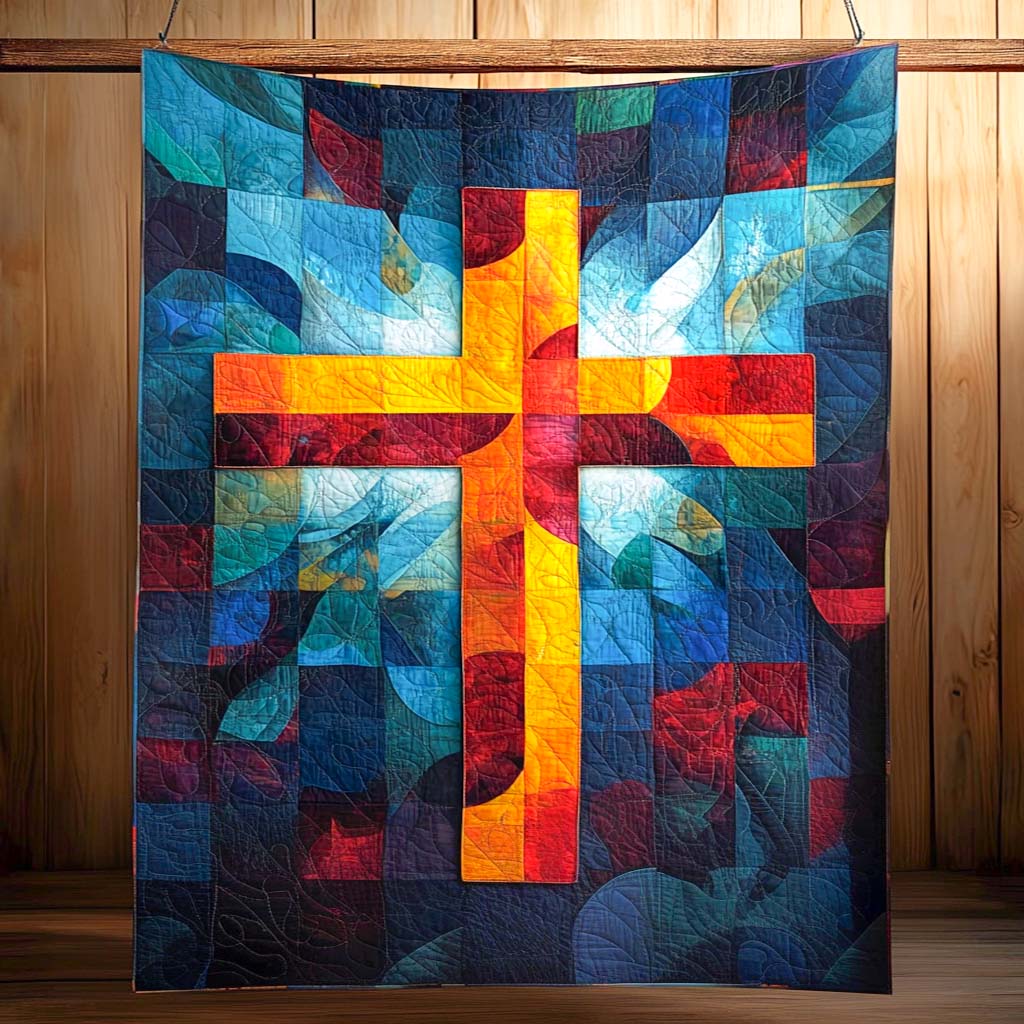 Stained Light Quilted Blanket Christian Christmas Gifts