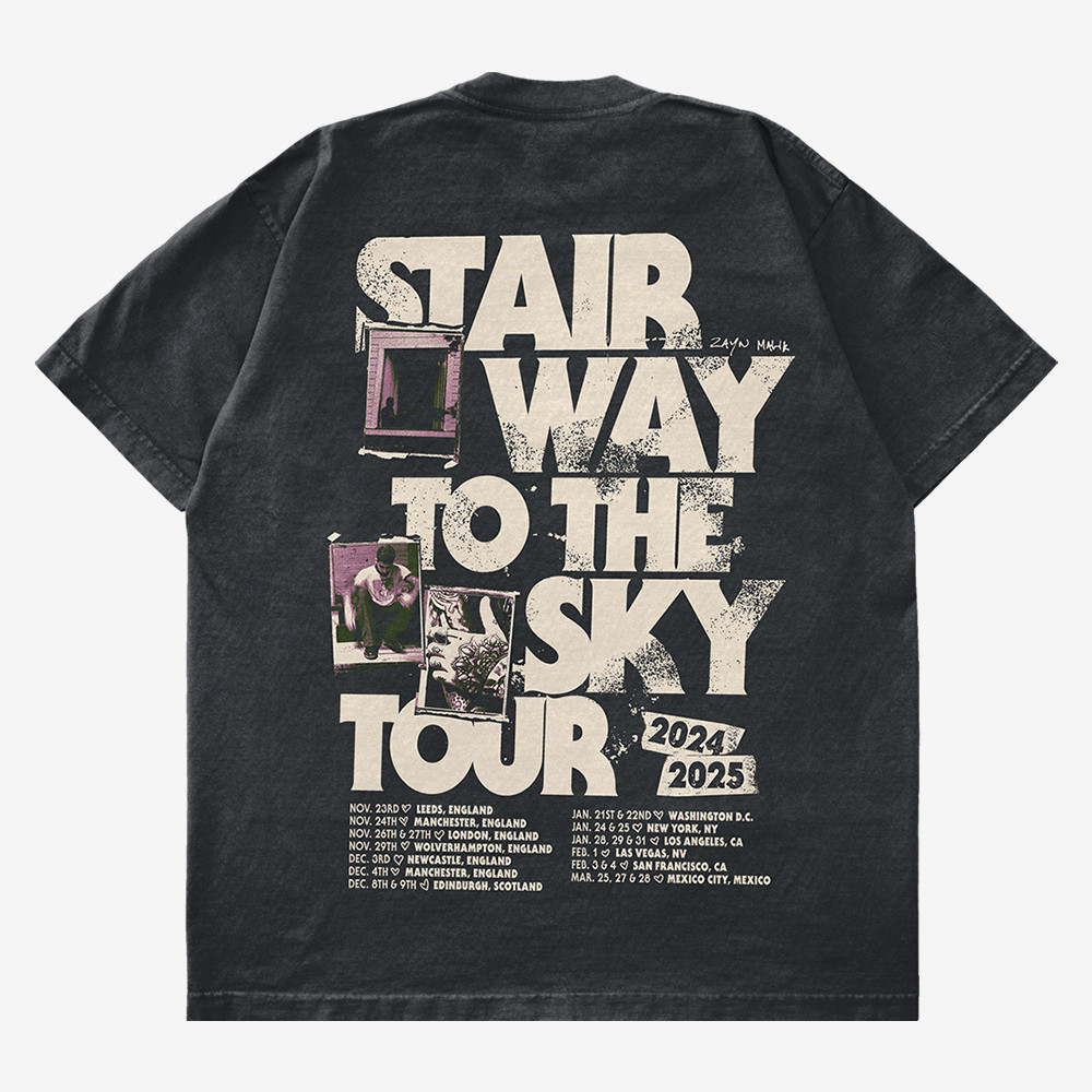 Stair Way To The Sky Tour T-Shirt Zayn Malik Clothes Gift Ideas For Zayn Malik Fans