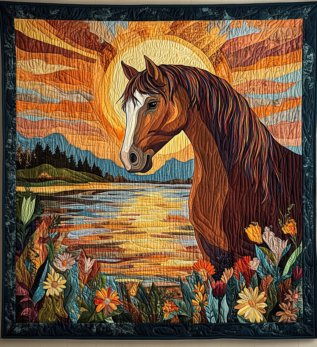 Stallion Grace Quilted Blanket Horse Present Ideas