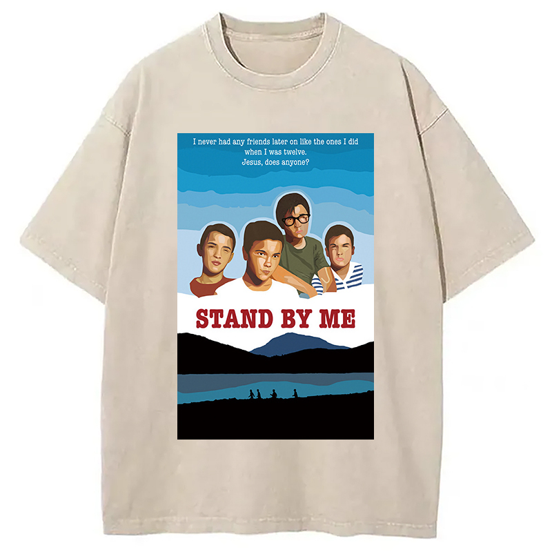 Stand By Me Washed T-Shirt Cool Graphic Tee For Men Women Gifts For Sister