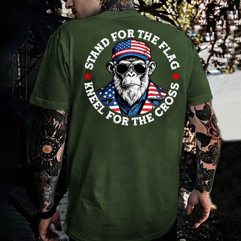 Stand For The Flag Kneel For The Cross T-Shirt Fourth Of July Apparel Gift Ideas