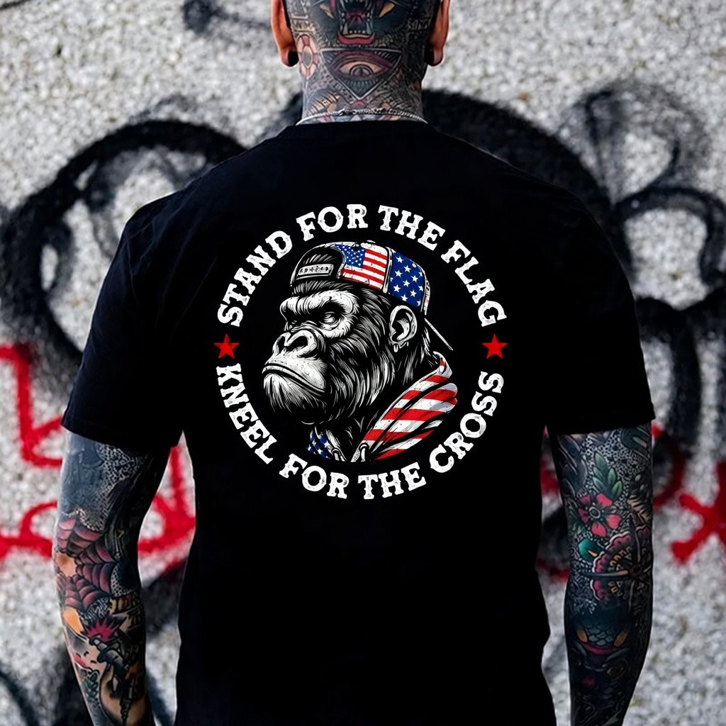 Stand For The Flag Kneel For The Cross T-Shirt Fourth Of July Clothes Gifts For Him