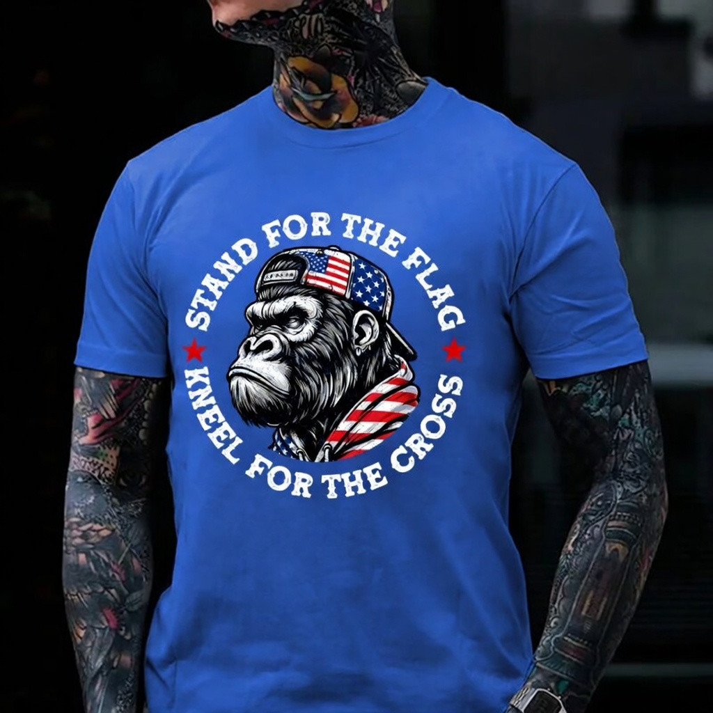 Stand For The Flag Kneel For The Cross T-Shirt USA 250Th Anniversary Clothing Gift For Men