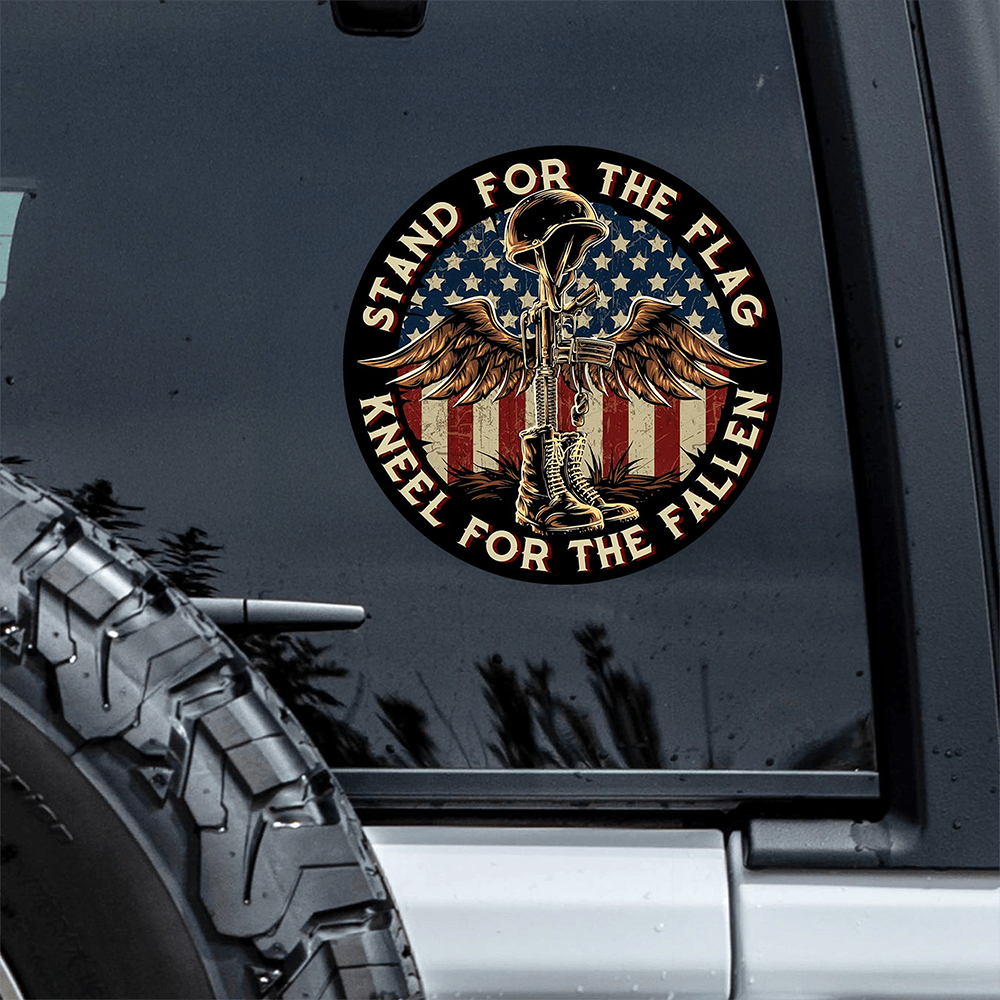Stand For The Flag Kneel For The Fallen Car Window Stickers America's Birthday Stickers