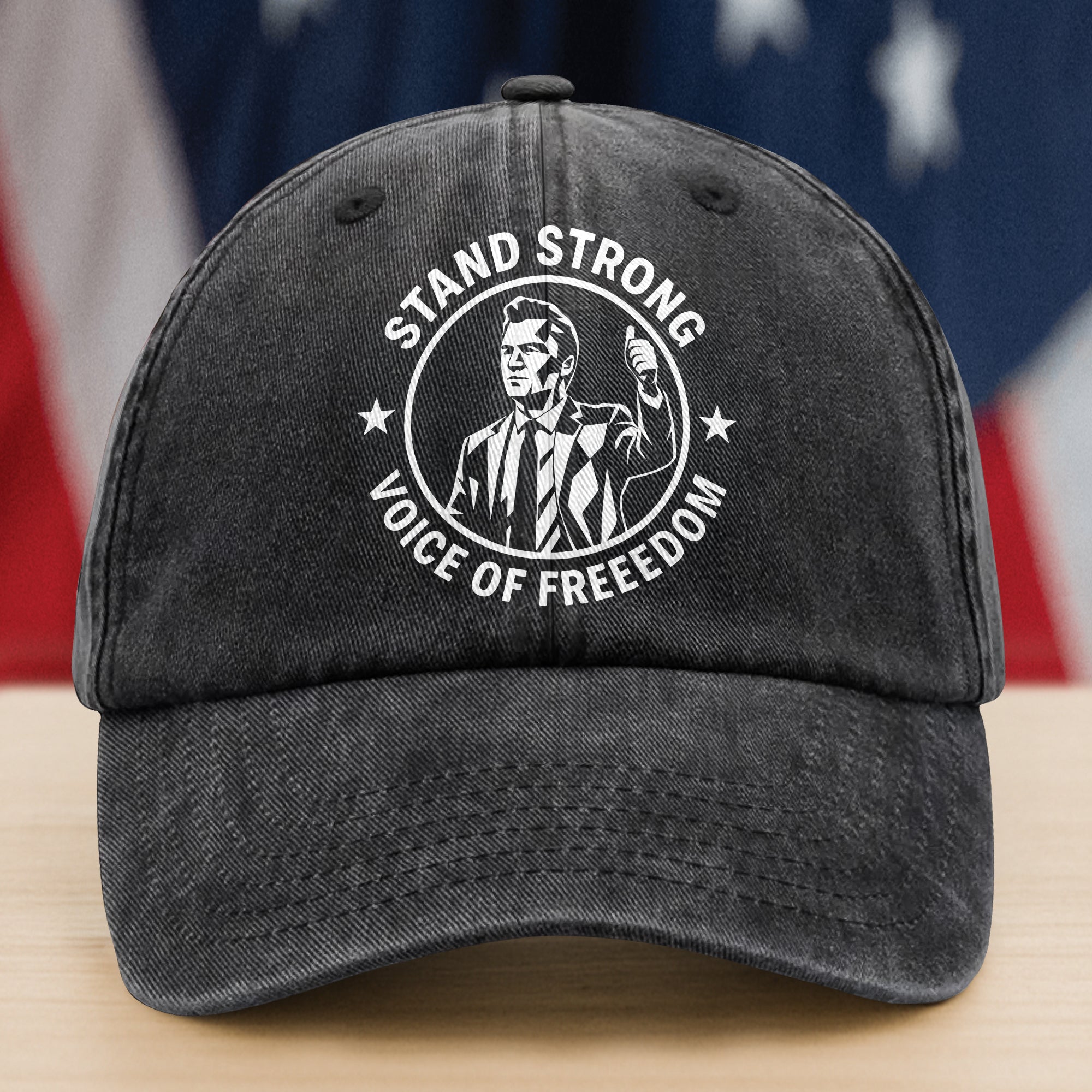 Stand Strong Charlie Kirk Voice Of Freedom Washed Baseball Cap Charlie Kirk Tribute Merch