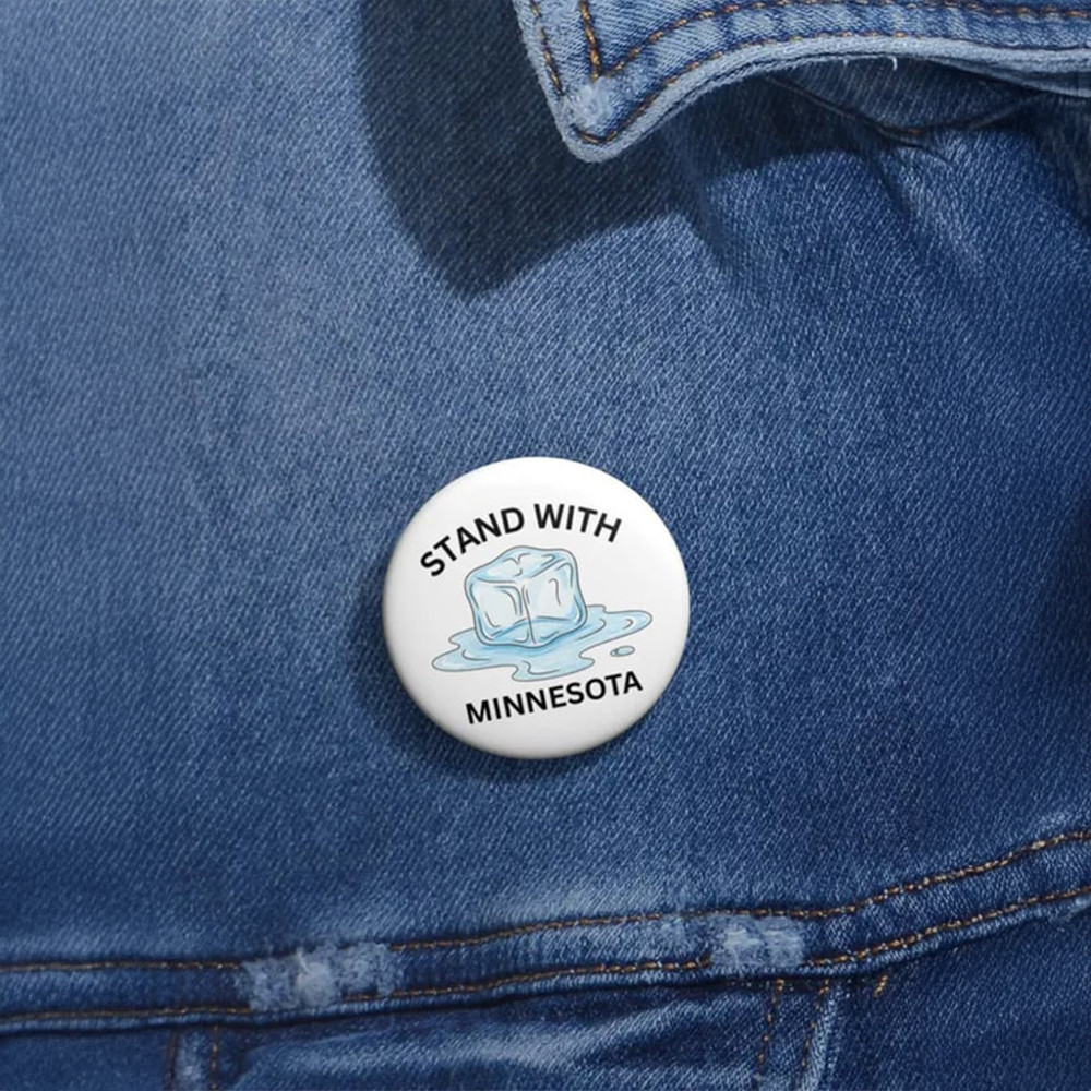 Stand With Minnesota Alex Pretti Kicking Ice Car Button Pin Gift Ideas For Protesters