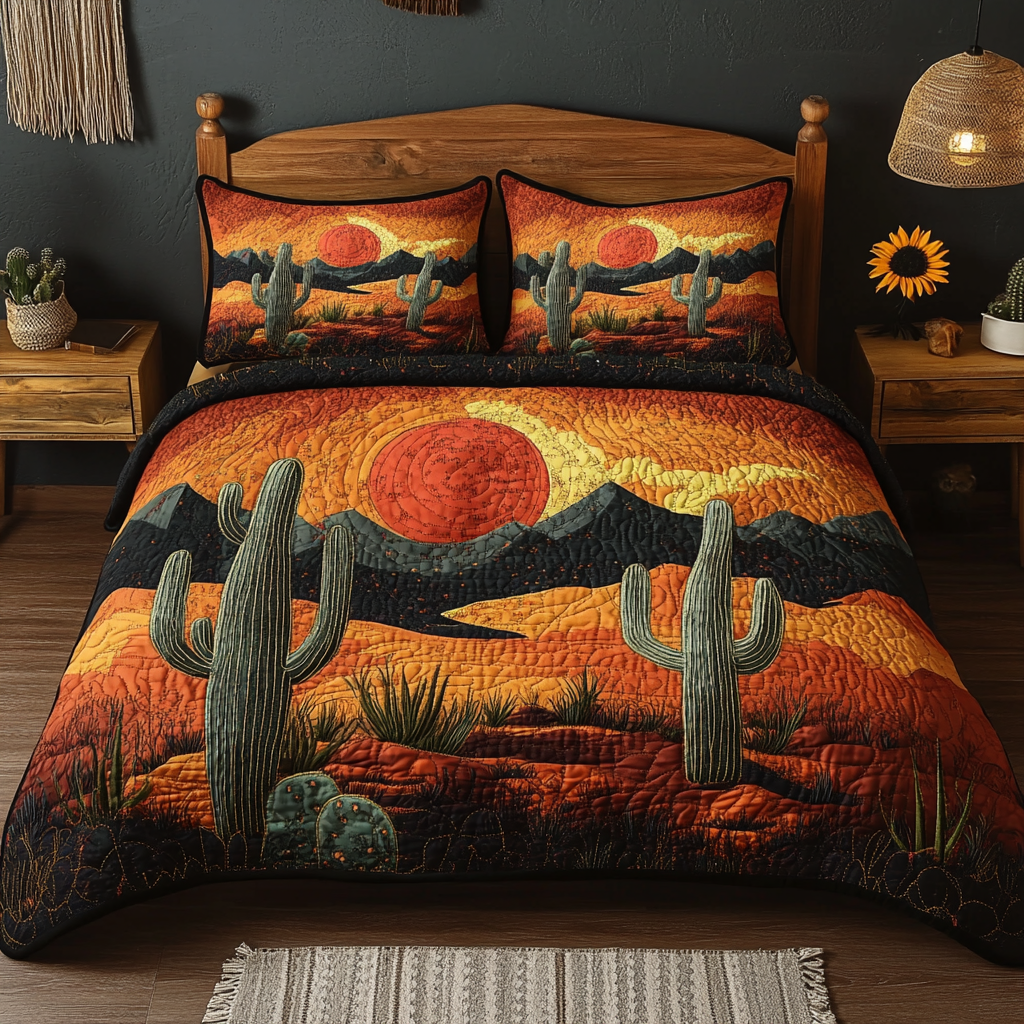 Star Desert Quilted Bedding Set Best Christmas Duvet Sets Best Cactus Gifts Plant