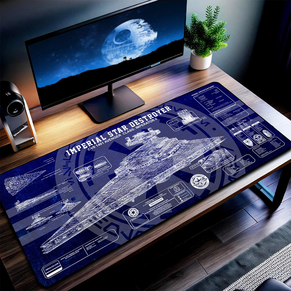 Star Destroyer Blueprint Desk Mat For Fans Gifts For Boyfriend