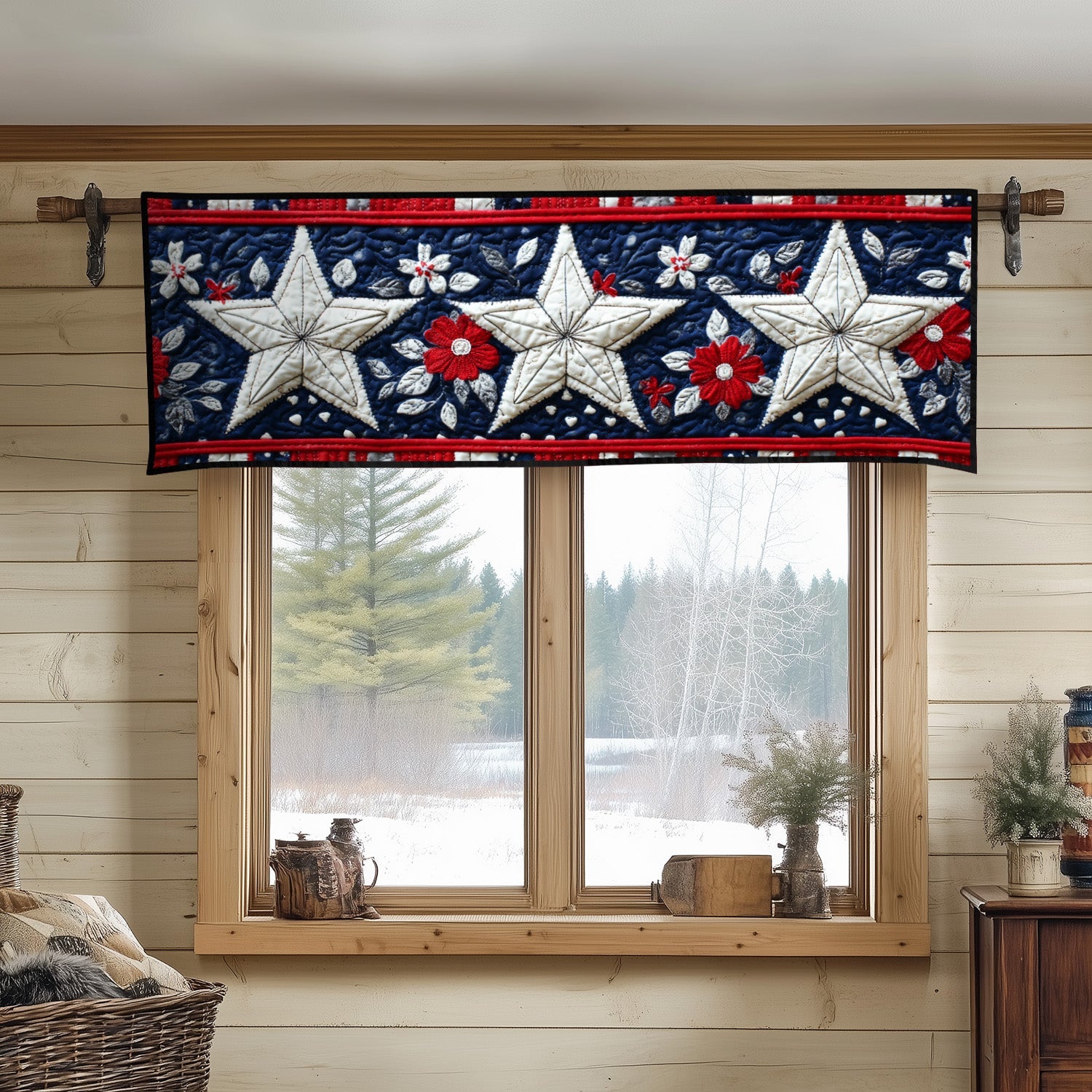 Star Glory Quilted Valance Foyer Christmas Decor 4Th Of July Hostess Gift Ideas