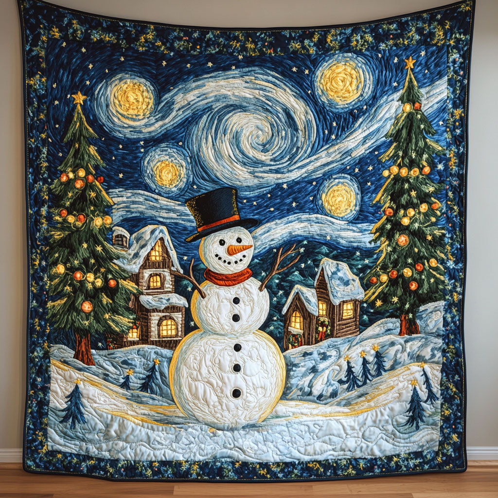 Star Glow Snowman Quilt Blanket Queen Size Blanket Snowman Gifts For Adults