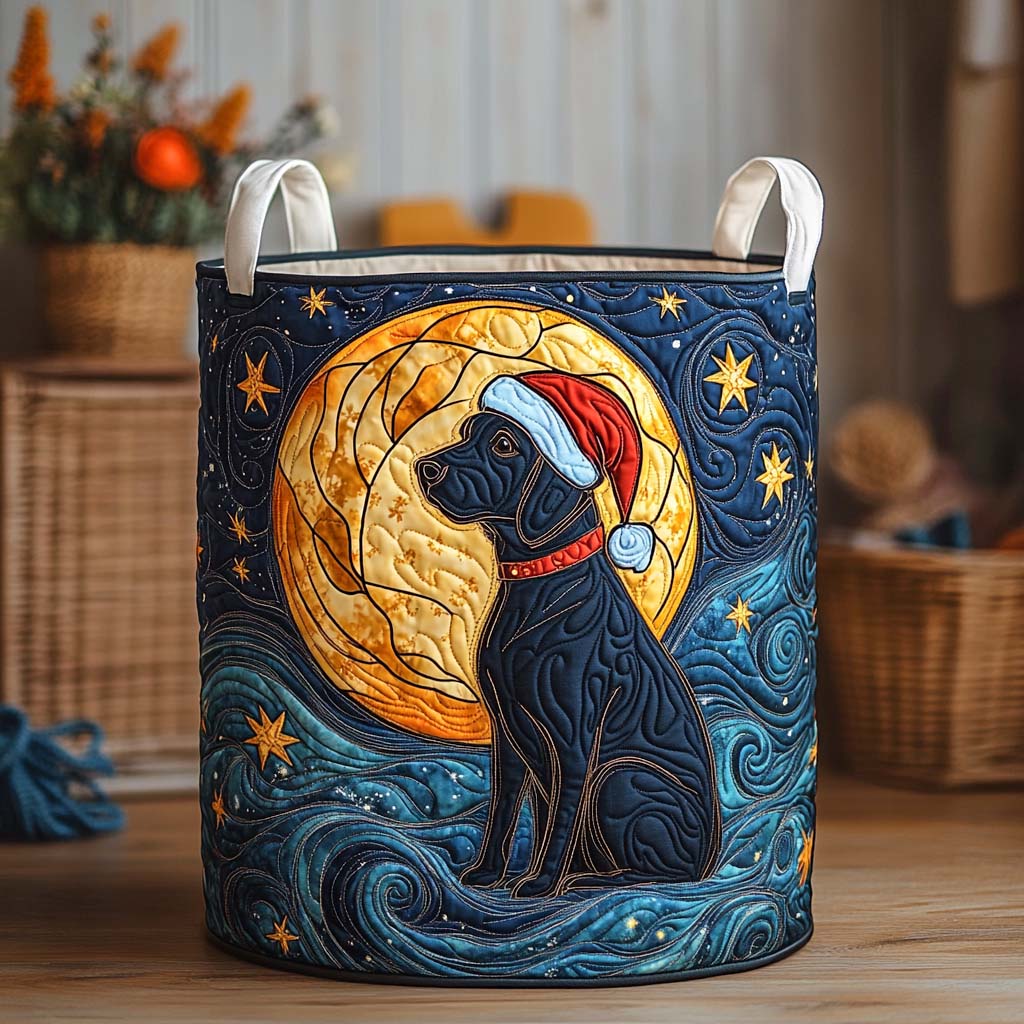 Star Howl Quilted Laundry Basket Practical Home Storage Gift with Quilted Design