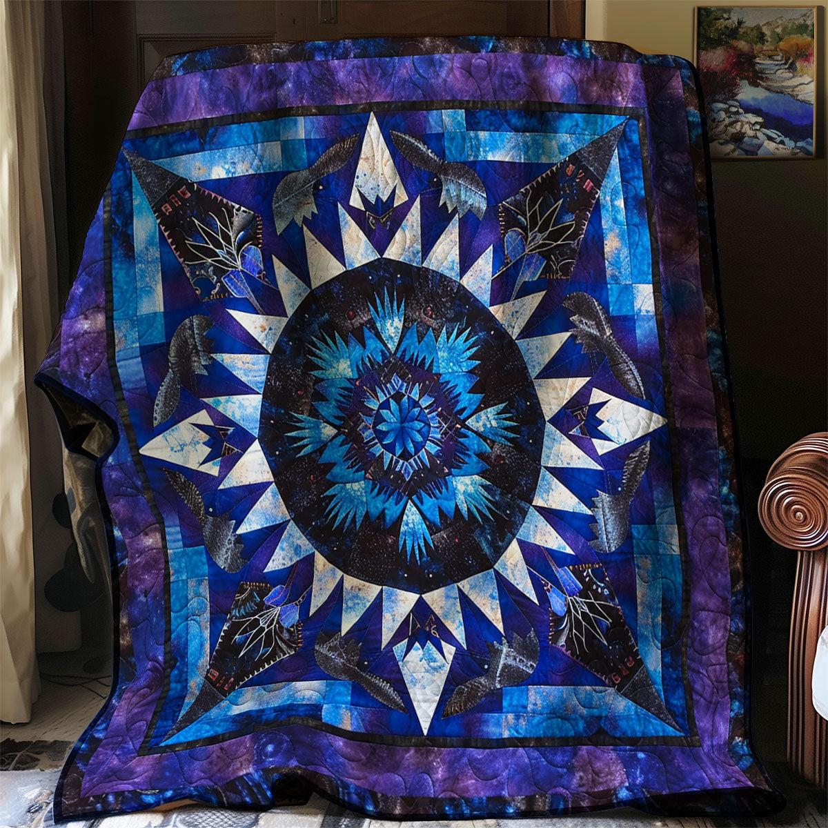 Star Native American Quilt Blanket Couch Blanket Father's Day Gifts For Grandpa