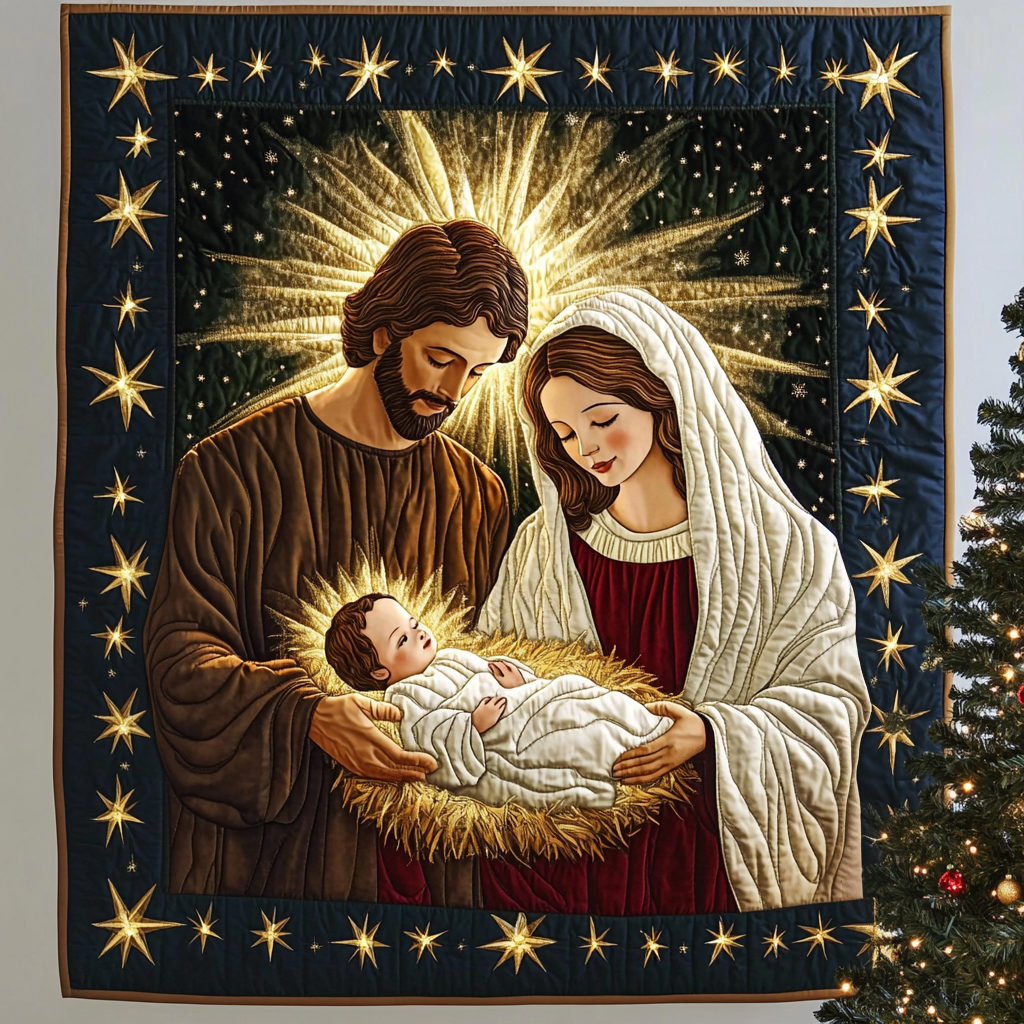 Star of Bethlehem Quilted Blanket Christian Christmas Gifts