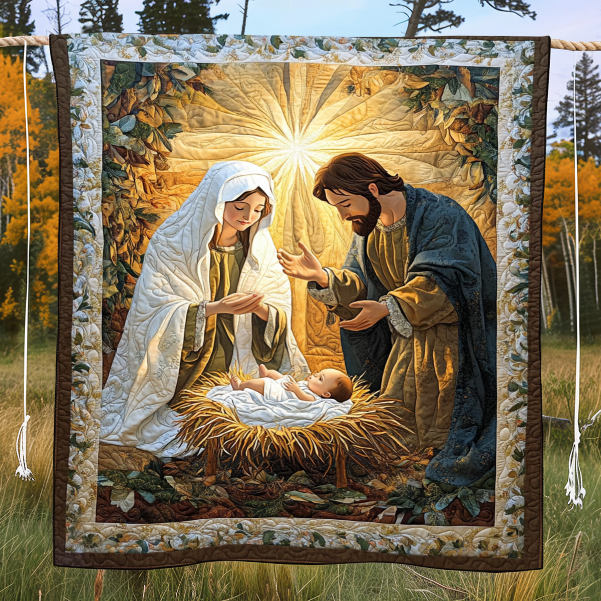 Star of Grace Quilted Blanket Christian Christmas Gifts