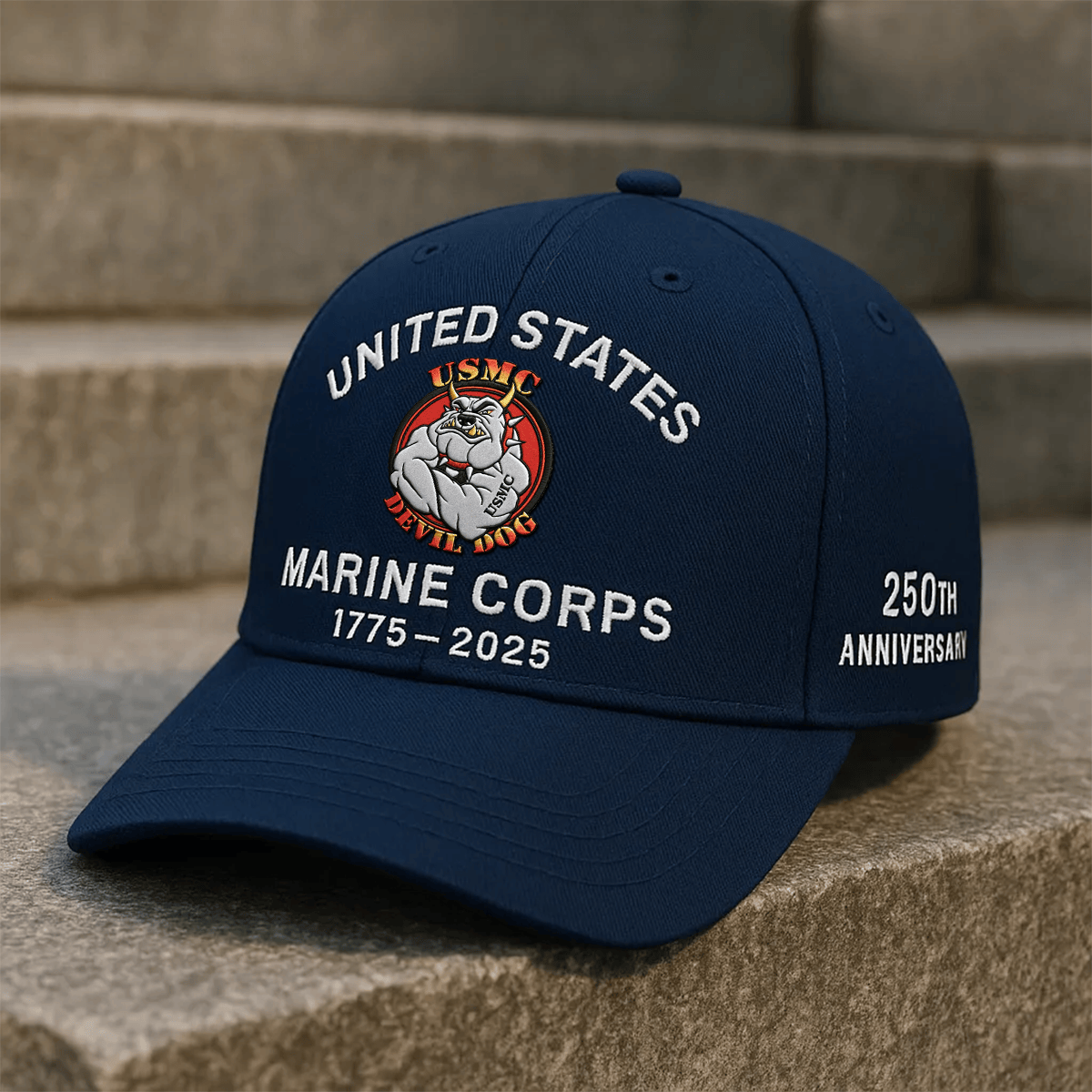 Star Of Honor 17752025 US Marine Corps 250th Birthday Devil Dog Hat Marine Cap