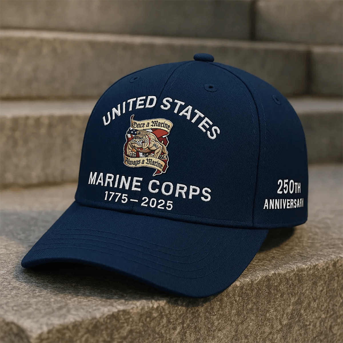 Star Of Honor USMC 250th Birthday Once A Marine Always A Marine Devil Dog Cap Marine Hat