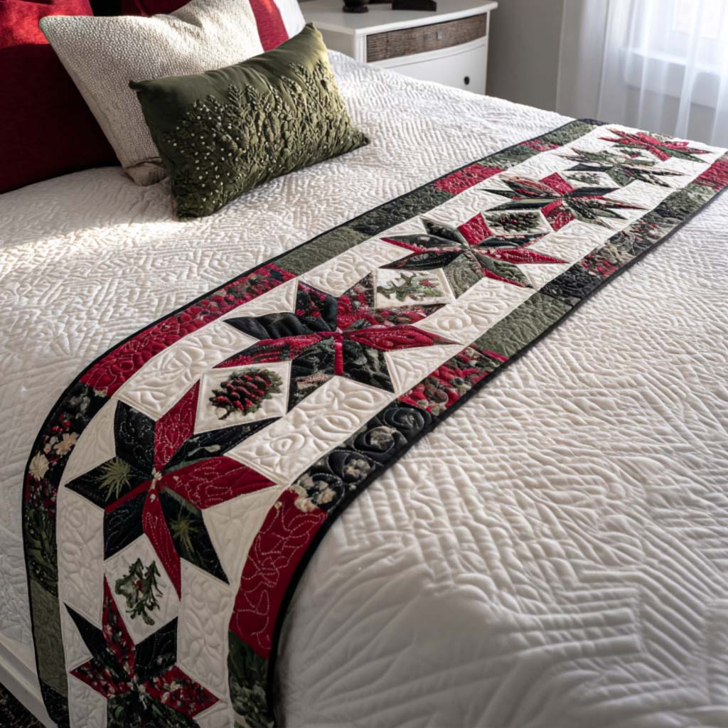 Star Shine Quilted Bed Runner Bed Christmas Decor Best Holiday Gifts 2025