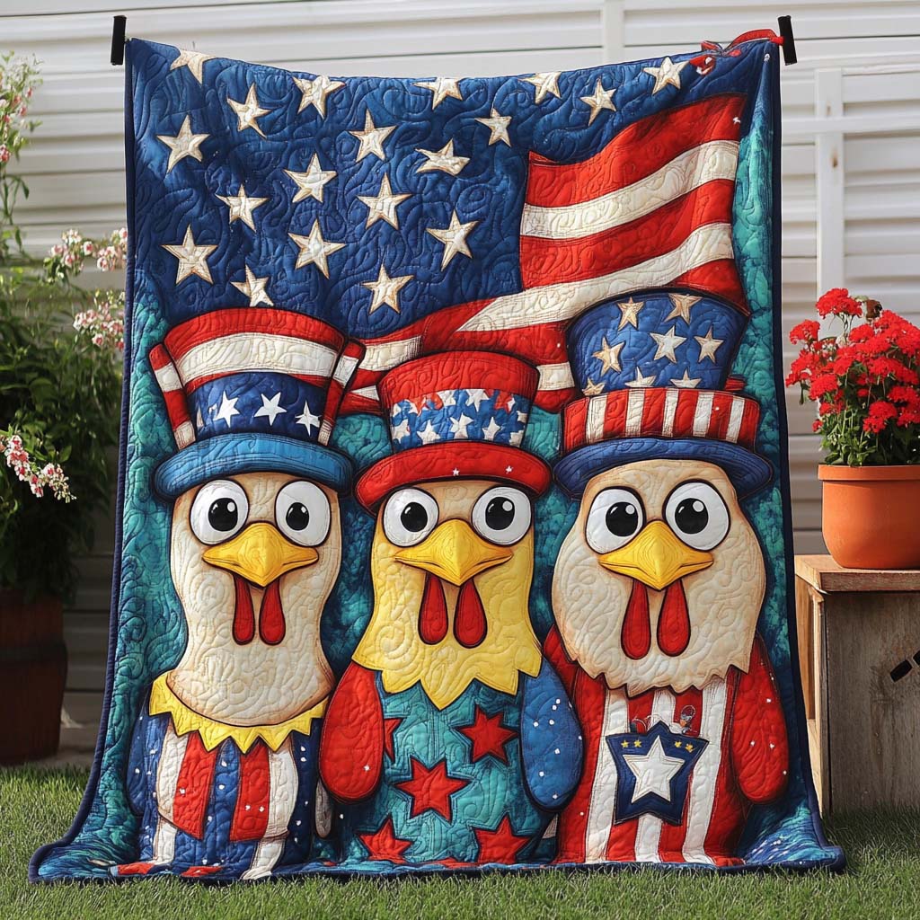 Star Spangled Chicks Quilted Blanket Best Couch Throw Blanket Duck Themed Gifts