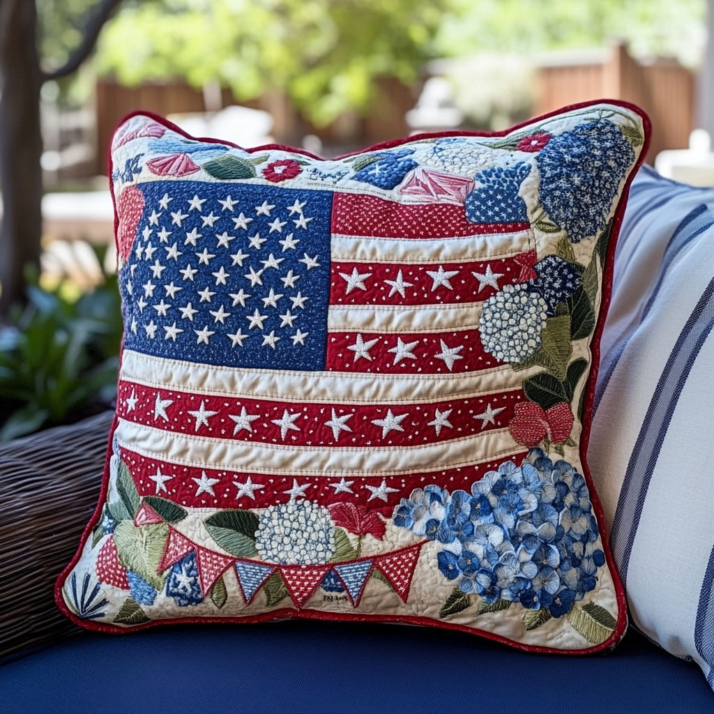 Star-Spangled Flowers Quilted Pillow Case Throw Pillow Covers Gifts For Mom