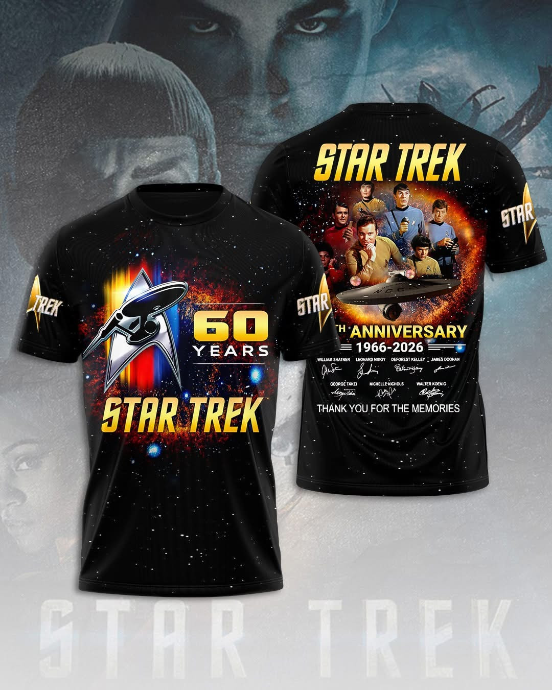 Star Trek 60 Years Anniversary 1966-2026 T-Shirt Thank You For The Memories Perfect Gift For Fans