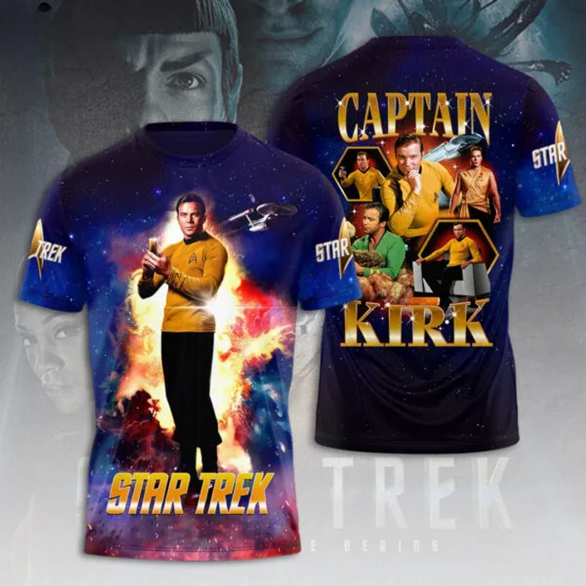 Star Trek Captain Kirk 3D T-Shirt Movie Enthusiast Gifts