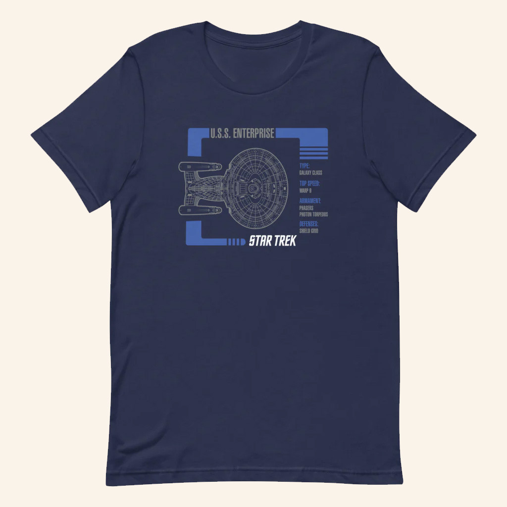 Star Trek Merch Strange The Next Generation 1701 D Schematic T-Shirt Gifts For Him